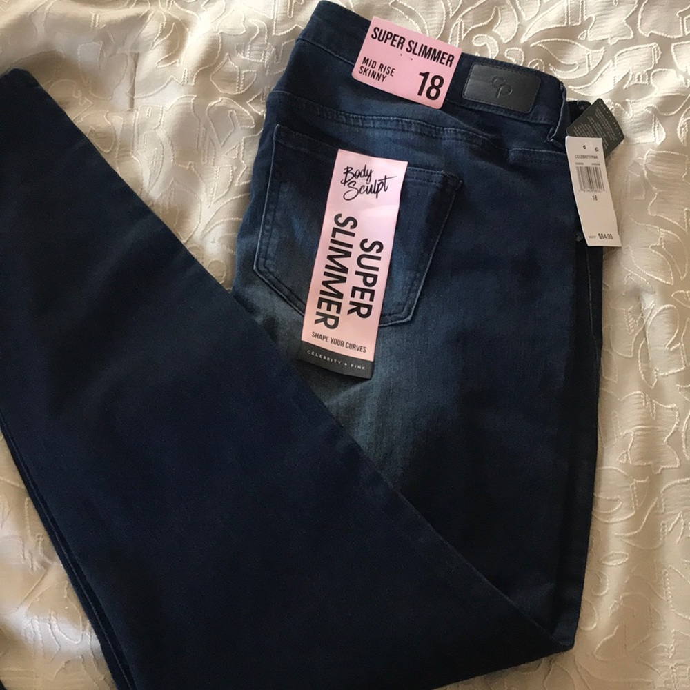 Super slimmer mid rise body sculpt skinny jeans